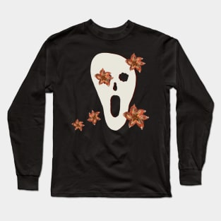 Scary mask and flowers Long Sleeve T-Shirt